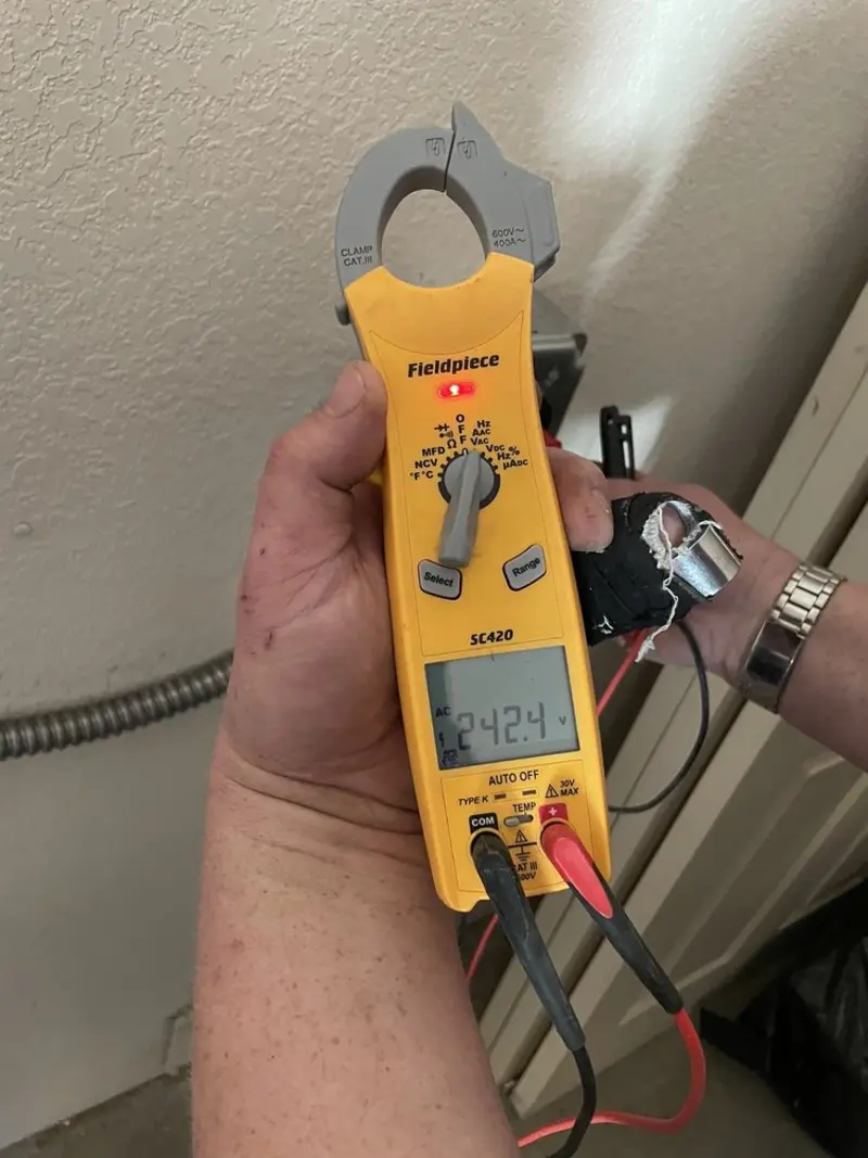 Voltage testing with clamp meter during Electrical Installation Services in Washougal